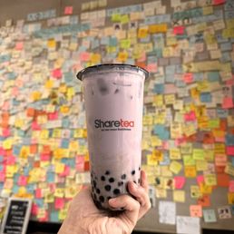 Taro milk tea with regular bubbles