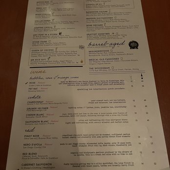 Madison - Drink menu as of march 2023 - Italian Near Me - San Diego, California