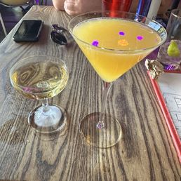 Pornstar Martini- the purple dots are actually a reflection of the lights. Great place! Pornstar Martini- the purple dots are actually a reflection of the lights. Great place!
