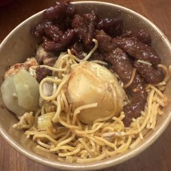 Fairway Market - Chowmein, beef, and vegetables. With a weird wad of cabbage.