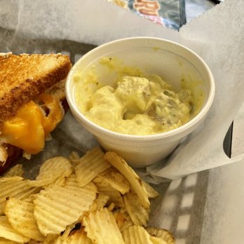 Sidewalk Deli - a grilled cheese sandwich and chips - Delis Near Me - Salisbury, North Carolina
