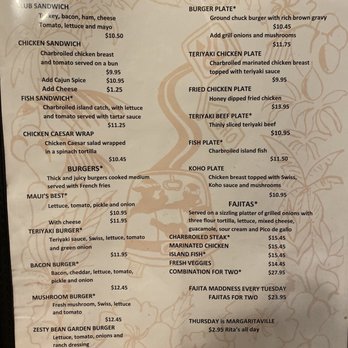 Koho's Grill & Bar - Burgers 01/2020 - Diners Near Me - Kahului, Hawaii