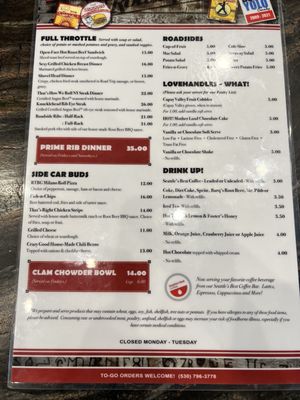 Menu photo 3 Road Trip Bar & Grill Capay, CA