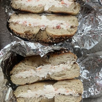 The Kettle Black - Salmon cream cheese on an everything bagel - Coffee & Tea Near Me - Philadelphia, Pennsylvania