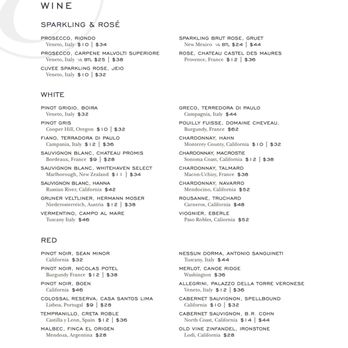 Embark - Wine List - American Near Me - Brunswick, Maine