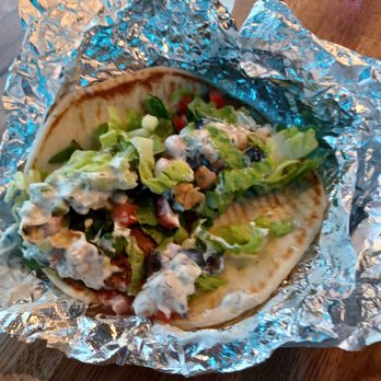 Gyro Republic - Falafel pita sandwich with white sauce for $7.99. - Halal Near Me - Richmond, Texas Gyro Republic - Falafel pita sandwich with white sauce for $7.99. - Halal Near Me - Richmond, Texas