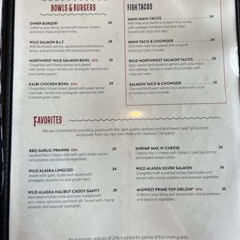 Anthony's Bell Street Diner - Menu - Seafood Near Me - Seattle, Washington