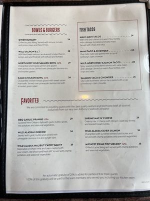Menu photo 1 Anthony's Bell Street Diner Seattle, WA