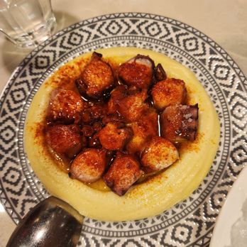La Barra at Mercado Little Spain - Pulpo a la gallega ($19.50) - pretty good, large portion and very tender, price is decent - Spanish Near Me - New York, New York La Barra at Mercado Little Spain - Pulpo a la gallega ($19.50) - pretty good, large portion and very tender, price is decent - Spanish Near Me - New York, New York