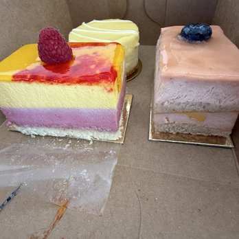 Lavender Bakery & Cafe' - Mango Raspberry Mousse Dessert Guava Mousse Dessert - Cafes Near Me - Berkeley, California