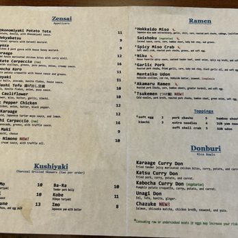 Taniku Izakaya - Menu as of 9/30/2025 - Izakaya Near Me - San Francisco, California