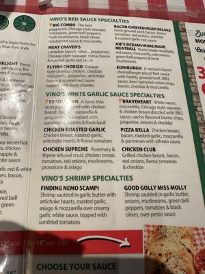 Menu photo 1 Vino's Pizza Carson City, NV