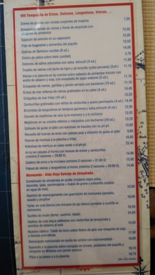Menu photo 2 Mariscos la Marea Cadiz, CA