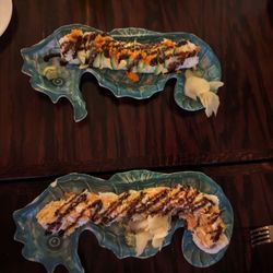 Kyoto Asian Grille - Sushi- dragon roll (top) and UNCW roll (bottom)