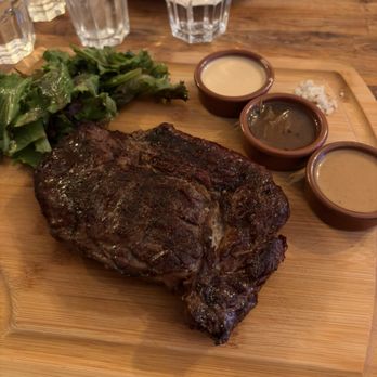 Sacrée Fleur - Ribeye with sauces - French Near Me - Paris, 75 Sacrée Fleur - Ribeye with sauces - French Near Me - Paris, 75