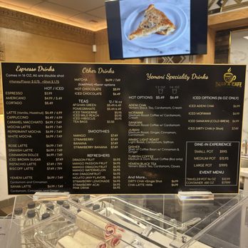 Sana'a Cafe - Menu 12.24.25 - Coffee & Tea Near Me - Sacramento, California