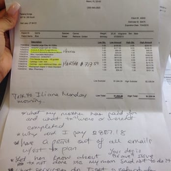 Miami Veterinary Specialists - This is my primary problem. Of what my mother paid 717.50 and I owned $669 and I had to pay $807. - Emergency Pet Hospital Near Me - Miami, Florida