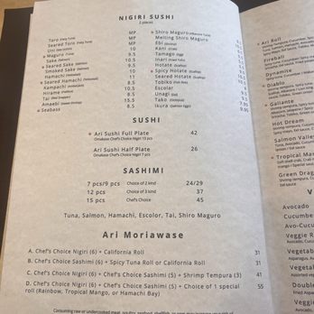 Ari Sushi - menu 3/14/26 - Sushi Bars Near Me - Dublin, California