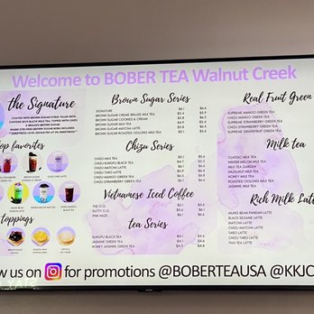 Bober Tea & Coffee - Menu and pricing - Coffee & Tea Near Me - Walnut Creek, California Bober Tea & Coffee - Menu and pricing - Coffee & Tea Near Me - Walnut Creek, California