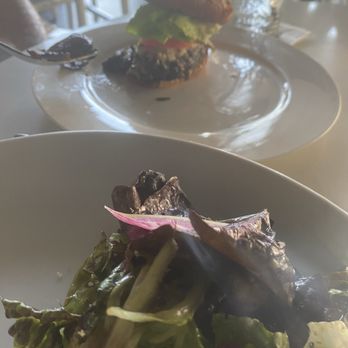 Eight4Nine - Hamburger with blue cheese and salad really good - New American Near Me - Palm Springs, California Eight4Nine - Hamburger with blue cheese and salad really good - New American Near Me - Palm Springs, California