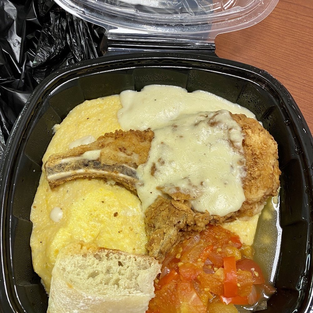 Rivertown Bistro - Tuesday Blue Plate: Pork Chop. - New American Near Me - Conway, South Carolina Rivertown Bistro - Tuesday Blue Plate: Pork Chop. - New American Near Me - Conway, South Carolina