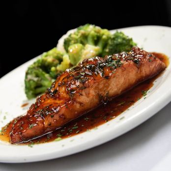 Limani Seafood Grill - a plate of salmon and broccoli - Seafood Near Me - Westfield, New Jersey