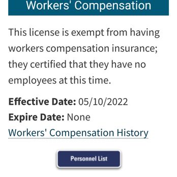 Pest Free - CA CSLB site showing the license number Pest Free fraudulently provided has NO EMPLOYEES at this time. - Pest Control Near Me - Long Beach, California