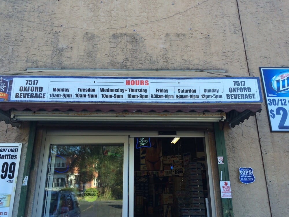 OXFORD BEVERAGE Updated August 2024 7517 Oxford Ave, Philadelphia