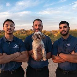 Ledezma Remodeling - The Family behind the Ledezma remodeling team in Gilbert, AZ. 
Sergio Sr, Sergio Jr, German, & Mia the "Barchitect.