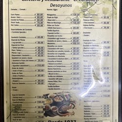 El Cordobes - Menu