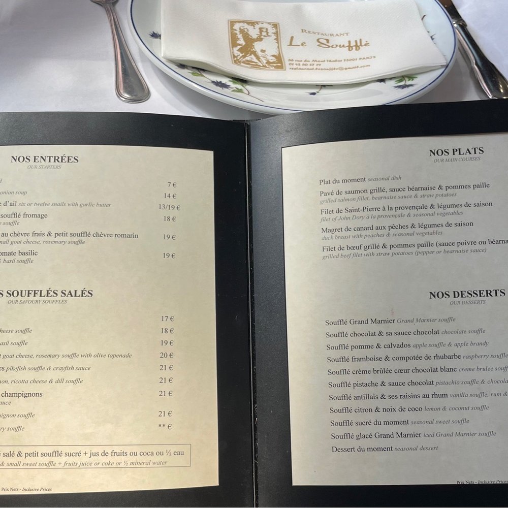 Le Soufflé - French Near Me - Paris, 75