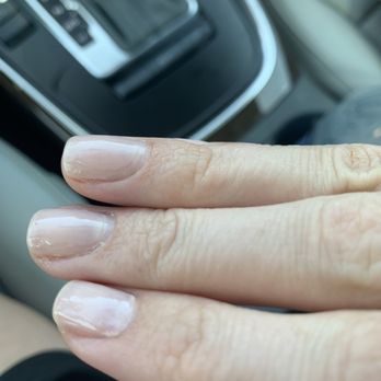 Sky Nails & Spa - Acetone brush around edges left marks on the polish... - Nail Salons Near Me - Dallas, Texas Sky Nails & Spa - Acetone brush around edges left marks on the polish... - Nail Salons Near Me - Dallas, Texas