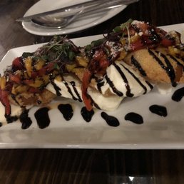 Fried green tomatoes with fresh mozzarella and balsamic reduction...SO YUMMY Fried green tomatoes with fresh mozzarella and balsamic reduction...SO YUMMY