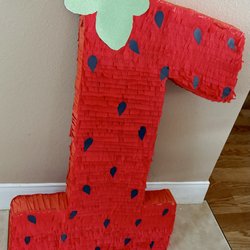 Macoco’s Bounce House Rentals - June 19, 2025. 3ft Strawberry Piñata for customer.
