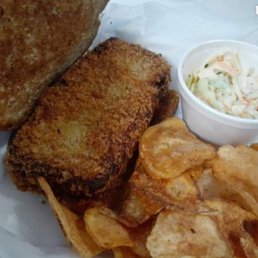 Bat Outta Hell with Sweet Thai Chili coleslaw and homemade chips Bat Outta Hell with Sweet Thai Chili coleslaw and homemade chips