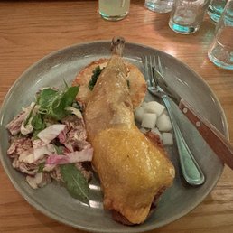 roasted chicken, salad, and pickled radish. roasted chicken, salad, and pickled radish.