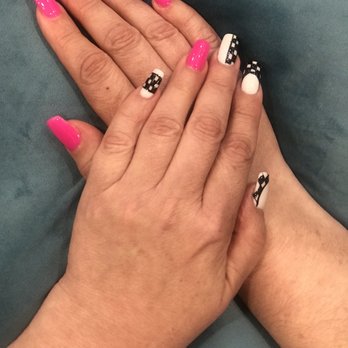 Flamingo Nail & Spa - Hand painted designs looking great!! - Nail Salons Near Me - Huntington Beach, California