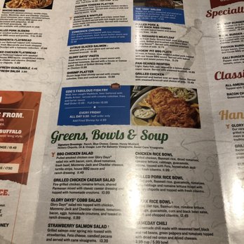 Glory Days Grill - Menu - American Near Me - Tallahassee, Florida Glory Days Grill - Menu - American Near Me - Tallahassee, Florida