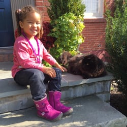 The Pebble Bed & Breakfast - My daughter with the house cat Olivia. Olivia just loved her!