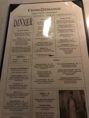 Menu photo 5 Cross & Orange Asbury Park, NJ