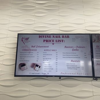 Divine Nail Bar - Services Menu easily seen as you enter. Nice touch - Nail Salons Near Me - East Amherst, New York Divine Nail Bar - Services Menu easily seen as you enter. Nice touch - Nail Salons Near Me - East Amherst, New York