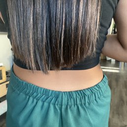 Uneven hair cut Uneven hair cut