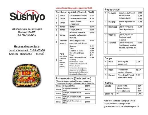 Menu photo 3 Sushiyo Montreal, QC