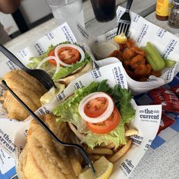 Grouper sandwiches and buffalo shrimp
