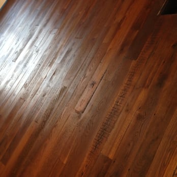 Reclaimed Oak Installed And Finished Dark Walnut Stain And