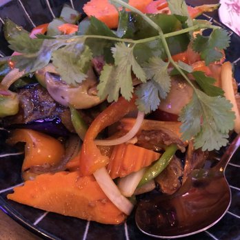 Thai Table - Spicy Eggplant, modified vegan and gluten free - Thai Near Me - Berkeley, California Thai Table - Spicy Eggplant, modified vegan and gluten free - Thai Near Me - Berkeley, California