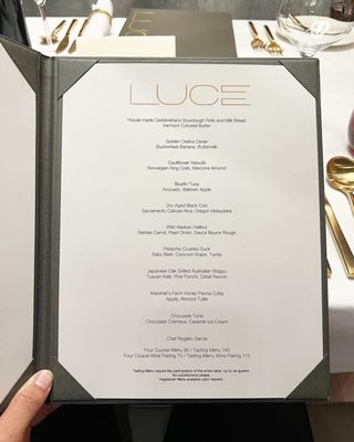 Menu photo 3 Luce San Francisco, CA Menu photo 3 Luce San Francisco, CA