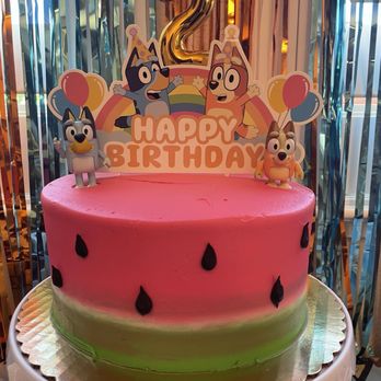 Nugget Markets - Ordered a watermelon cake for my daughter's 2nd birthday (I added the Bluey decorations) - Grocery Near Me - El Dorado Hills, California Nugget Markets - Ordered a watermelon cake for my daughter's 2nd birthday (I added the Bluey decorations) - Grocery Near Me - El Dorado Hills, California