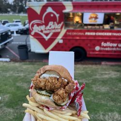 Chicken sandwich, fries