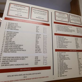Song's Korean BBQ - Menu - Korean Near Me - Waipahu, Hawaii